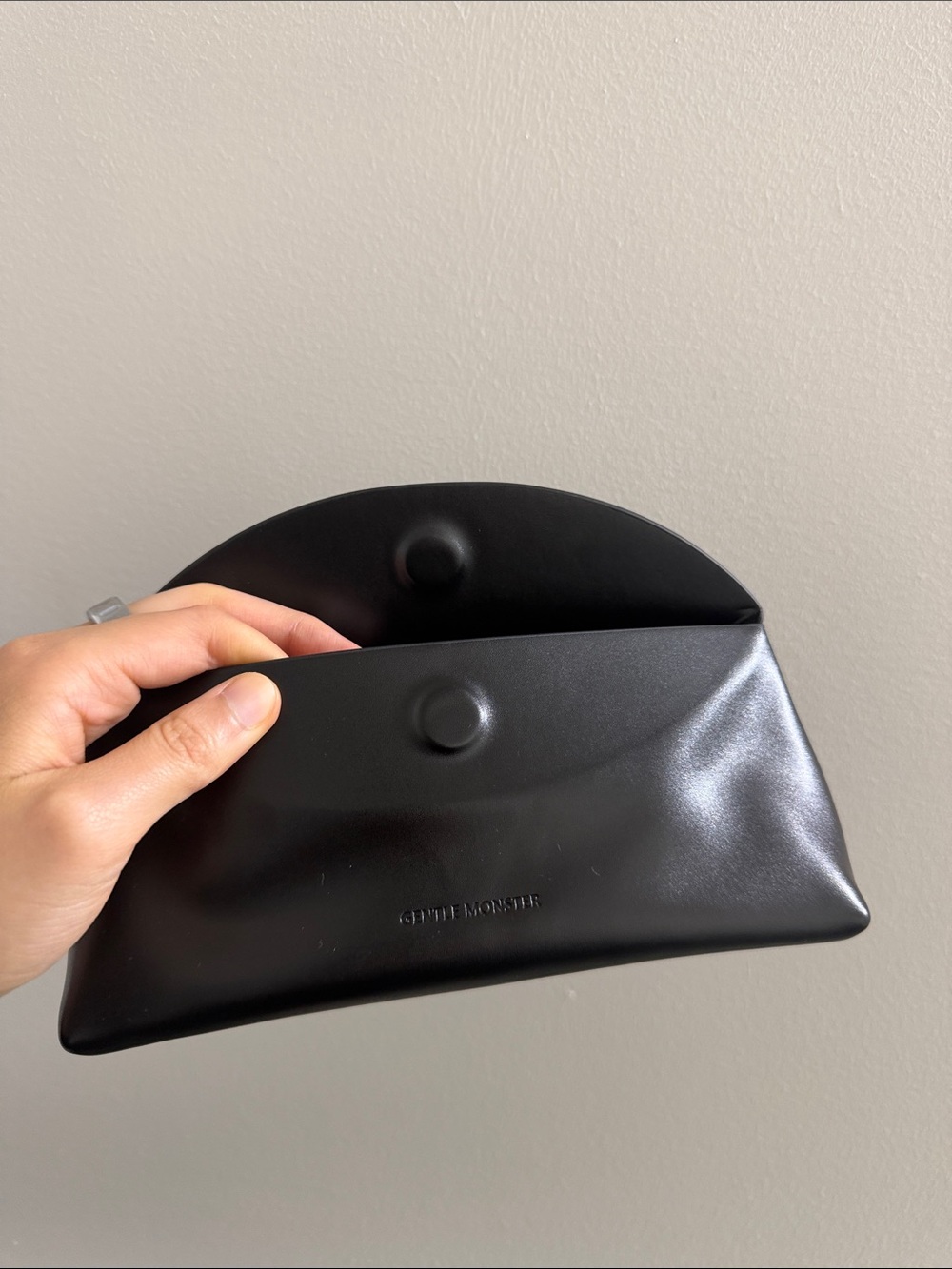 GENTLE MONSTER Black Soft Leather Sunglasses Pouch